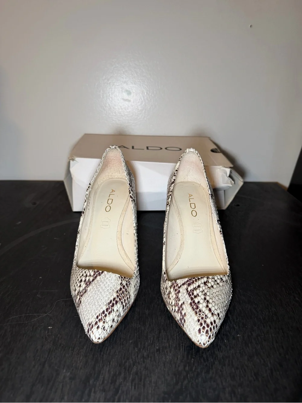 ALDO - NYDIVEN Snakeskin Asymmetrical Pumps